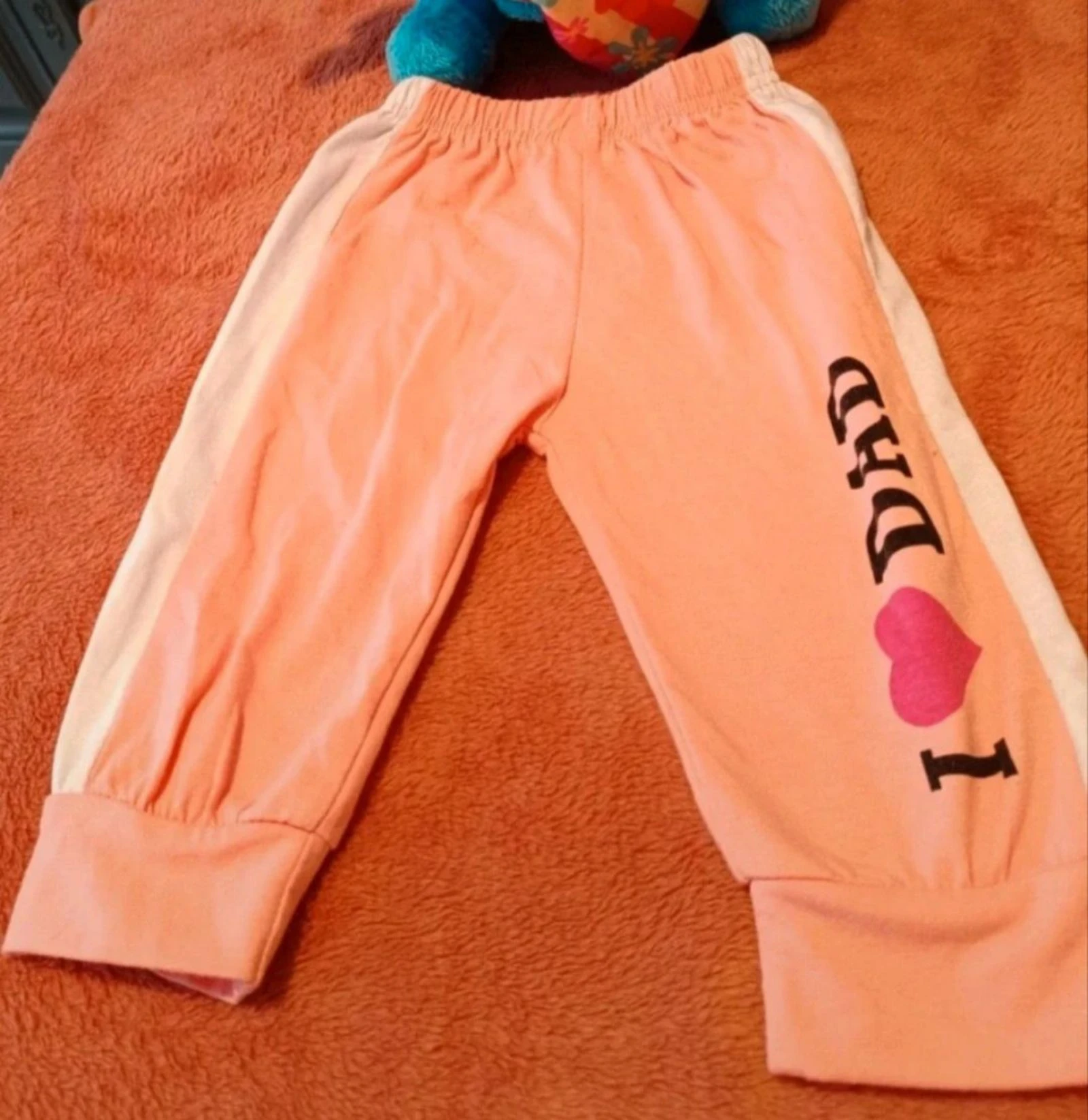 Conjunto para bebê de 2 peças rosa "Eu amo mamãe e papai" – Tamanho 0-3 meses – Muito bom estado – photo 2
